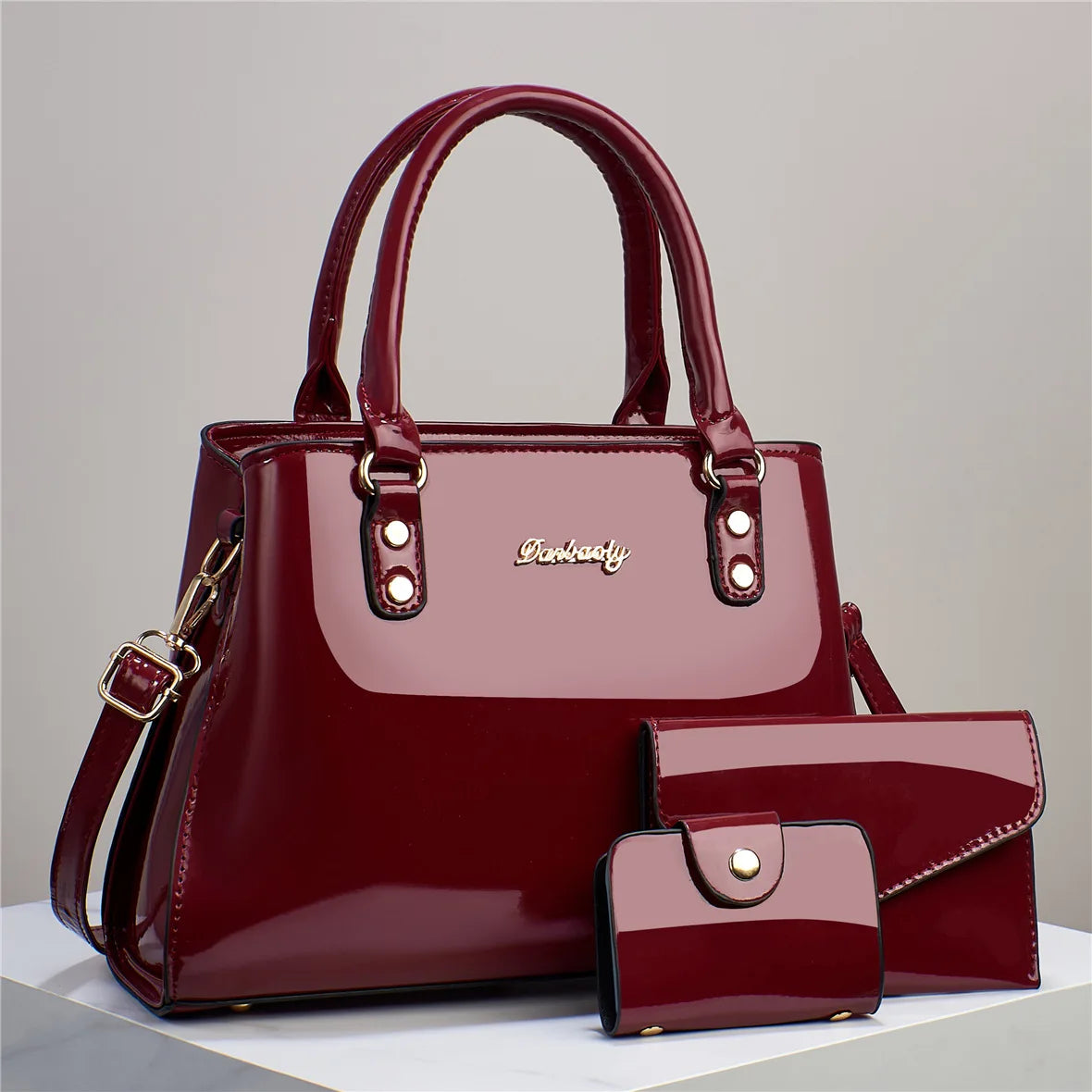 3 Piece Elegant Shiny Handbag