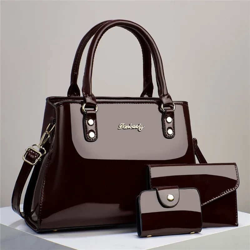 3 Piece Elegant Shiny Handbag