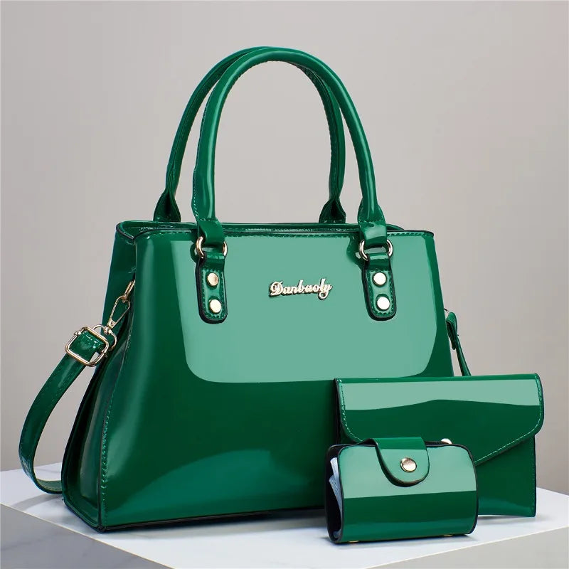 3 Piece Elegant Shiny Handbag