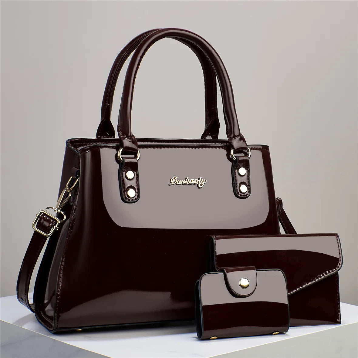 3 Piece Elegant Shiny Handbag