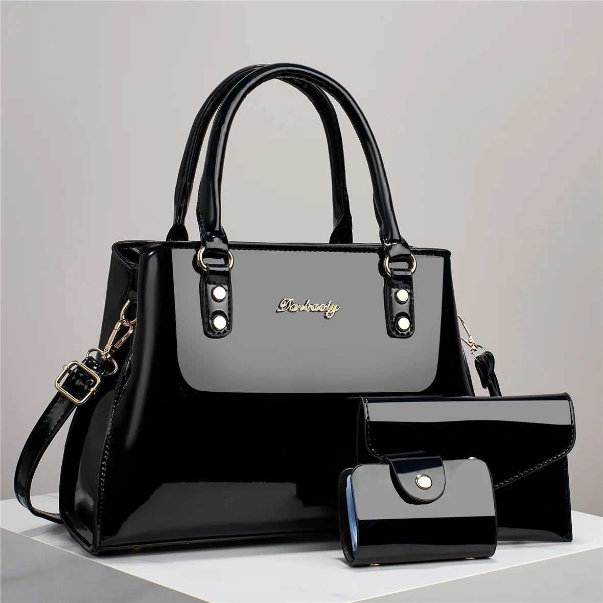 3 Piece Elegant Shiny Handbag