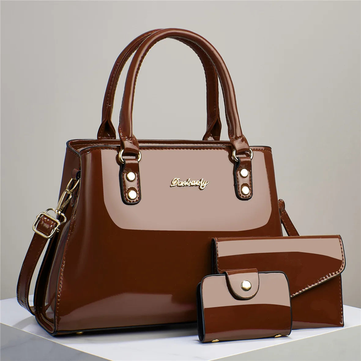 3 Piece Elegant Shiny Handbag