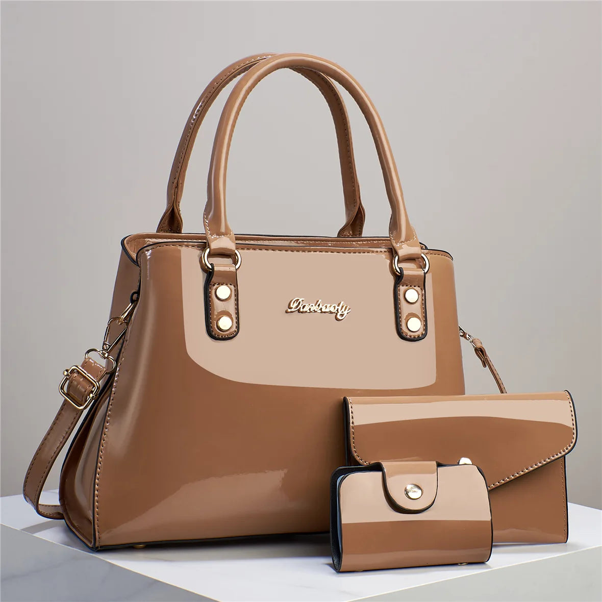3 Piece Elegant Shiny Handbag