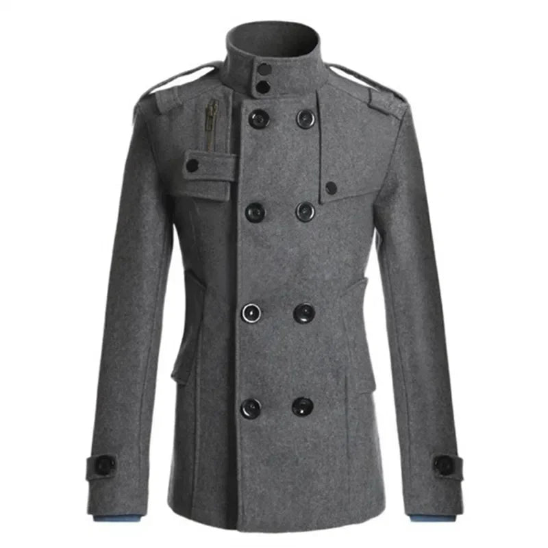 2025 Collection Men's Wool Overcoat Long Suit Men Woolen Windbreaker