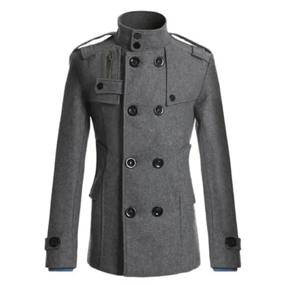 2025 Collection Men's Wool Overcoat Long Suit Men Woolen Windbreaker