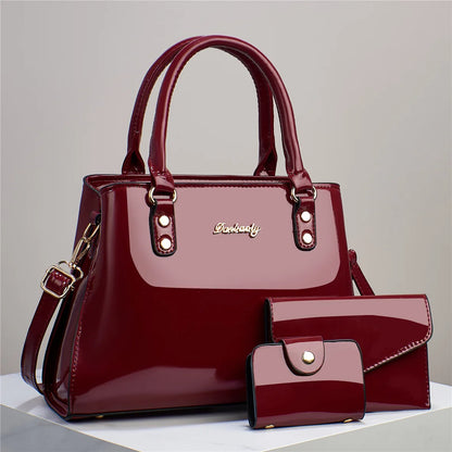 3 Piece Elegant Shiny Handbag