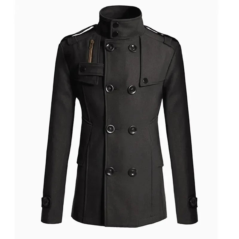 2025 Collection Men's Wool Overcoat Long Suit Men Woolen Windbreaker
