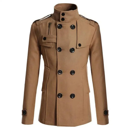 2025 Collection Men's Wool Overcoat Long Suit Men Woolen Windbreaker