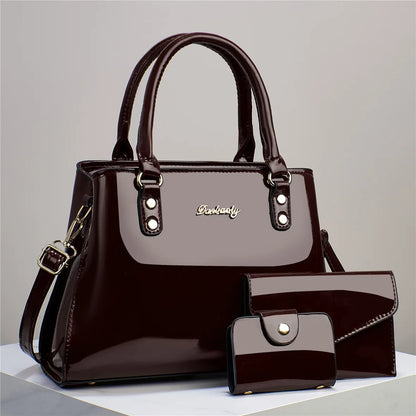 3 Piece Elegant Shiny Handbag