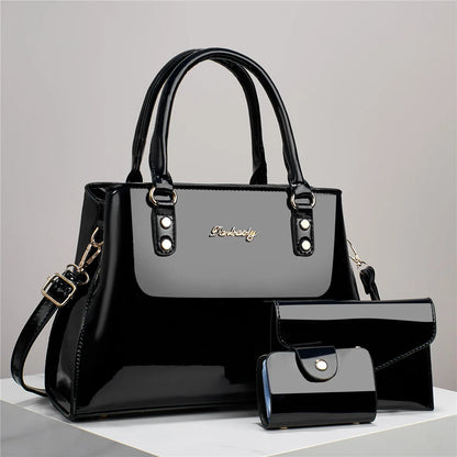 3 Piece Elegant Shiny Handbag