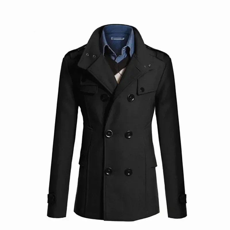 2025 Collection Men's Wool Overcoat Long Suit Men Woolen Windbreaker